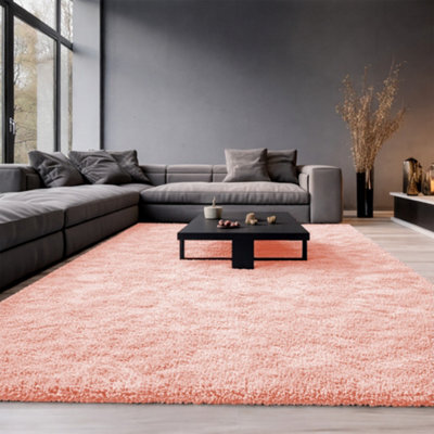Aspire Homeware Non-Slip Pink Shaggy Rug Soft Fluffy Washable, Living Area And Dining Room Rug, (L)290Cm X (W)200Cm - image 1