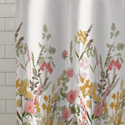 Catherine Lansfield Countryside Floral 180X180Cm Shower Curtain Pink - thumbnail 3