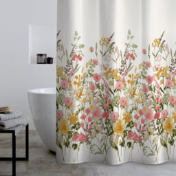 Catherine Lansfield Countryside Floral 180X180Cm Shower Curtain Pink - thumbnail 1