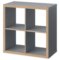 Grey/wood Effect Cube Storage 77X77Cm Shelving Unit Bookcase Organizer Display - thumbnail 1