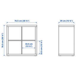 Grey/wood Effect Cube Storage 77X77Cm Shelving Unit Bookcase Organizer Display - thumbnail 2