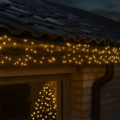 Xmas Haus Warm White Multifunction Micro Led Green Wire Cluster Lights - image 1