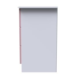 Rovigo Ready Assembled Matt White & Pink 3 Drawer Bedside Chest (H)692mm (W)395mm (D)411mm - thumbnail 6