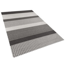 Beliani Rug Akkaya Grey 140 X 200 Cm Wool - thumbnail 4