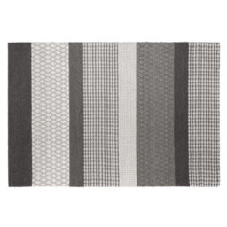 Beliani Rug Akkaya Grey 140 X 200 Cm Wool - thumbnail 1