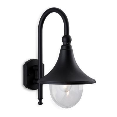 Luminosa Lighting Luminosa Station 1 Light Outdoor Wall Lantern - Downlight Black Ip43, E27