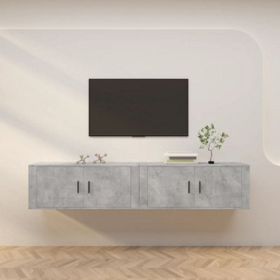 Berkfield Wall-Mounted Tv Cabinets 2 Pcs Concrete Grey 100X34.5X40 Cm - image 1