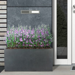 Set Of 2 Idealist™ 60Cm Planter Trough, Slate Grey Reinforced Stone Rectangular Planters, Outdoor Large Plant Pots L60 W30 H30 Cm - thumbnail 7