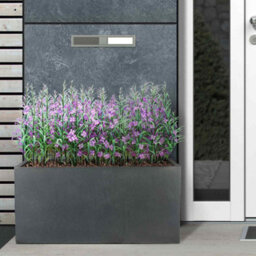 Set Of 2 Idealist™ 60Cm Planter Trough, Slate Grey Reinforced Stone Rectangular Planters, Outdoor Large Plant Pots L60 W30 H30 Cm - thumbnail 9