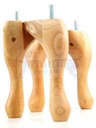 L&F Queen Anne Wooden Legs 200mm High Set Of 4 Natural Furniture Feet Settee Chairs  Sofas Footstools M10 (10mm) - thumbnail 5