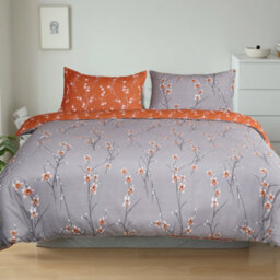 Aspire Homeware Printed Microfiber Duvet Cover Set, Rust Flower Reversible, King, (L)220Cm X (W)230Cm - thumbnail 2