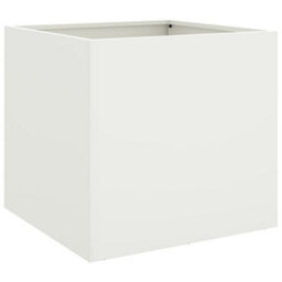 Berkfield Planters 2 Pcs White 42X40X39 Cm Steel - thumbnail 4