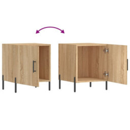 Berkfield Bedside Cabinets 2 Pcs Sonoma Oak 40X40X50 Cm Engineered Wood - thumbnail 9