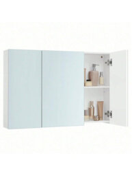 Songmics Kailyn Collection - Wall Cabinet With Mirror, 3-Door Storage Unit, Bathroom Mirror Cabinet, 15 X 90 X 60 Cm - thumbnail 8