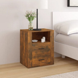 Berkfield Bedside Cabinet Smoked Oak 50X36X60 Cm Engineered Wood - thumbnail 1