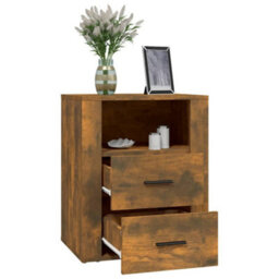 Berkfield Bedside Cabinet Smoked Oak 50X36X60 Cm Engineered Wood - thumbnail 5