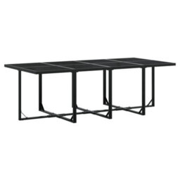 Walplus 9 Piece Garden Outdoor Dining Set Suitable For Backyard, Patio Black Poly Rattan - thumbnail 5