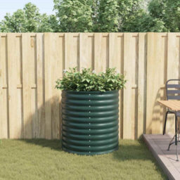 Berkfield Modern Garden Raised Bed Green 80 X 80 X 81 Cm Steel - thumbnail 4