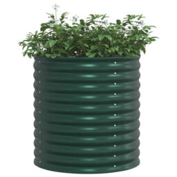 Berkfield Modern Garden Raised Bed Green 80 X 80 X 81 Cm Steel - thumbnail 3