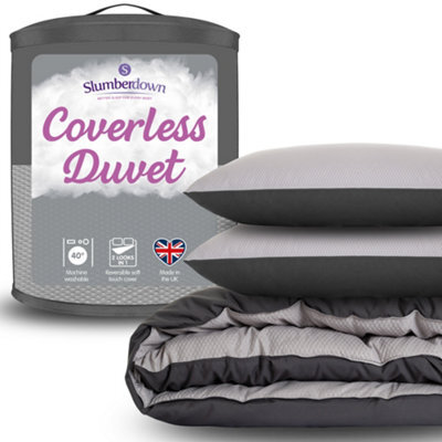 Slumberdown Coverless Duvet Single 10.5 Tog 2N1 Design Matching Pillow Case Reversible All Year Round Embossed Cover Washable - image 1