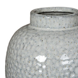 Hill Interiors Cairn Dimple Small Vase - Ceramic - L18 X W18 X H20 Cm - White - thumbnail 3
