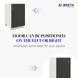 Jd Greta Adjustable Legs Kitchen Base Unit 400mm Storage Cabinet With Door Shelf 40Cm - Navy Blue Matt With Worktop - thumbnail 6