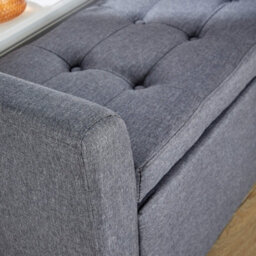Home Source Verona Sleigh Style Window Bench Storage Seat Charcoal Grey - thumbnail 7