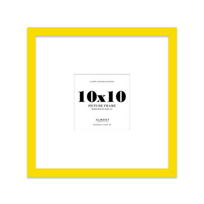 "10X10"" Yellow Picture Frame - 10X10"" Square Frame With 7X7"" Mount For 10X10""/7X7"" Pictures Moderrn Style Thin Edge, 1 Pack" - image 1