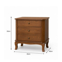 Melody Maison Pair Of Dark Wood 3 Drawer Extra Wide Bedside Tables - Ashwell Range - thumbnail 5
