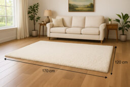 Uetian Extra Thick Heavy 5Cm Pile Soft Shaggy Rugs Modern Area Rugs Bedroom Hall Rugs Cream 120 X 170 - thumbnail 8