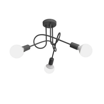 Luminosa Lighting Luminosa Oxford Multi Arm Semi Flush Ceiling Light Smokey 50Cm