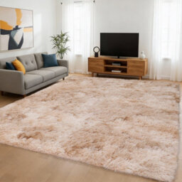 Aspire Homeware Non Slip Tie Dye Beige Shaggy Rug Soft Fluffy Washable, Living Room And Dining Room Rug, (L)230Cm X (W)160Cm - thumbnail 6