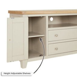 The Furniture Market Cheshire Dove Grey Painted Xxl Widescreen Tv Unit Stand Up To 100 Tv Size - thumbnail 6