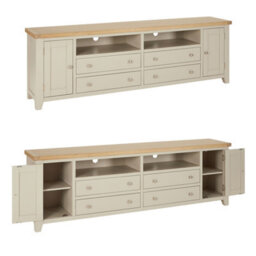 The Furniture Market Cheshire Dove Grey Painted Xxl Widescreen Tv Unit Stand Up To 100 Tv Size - thumbnail 5