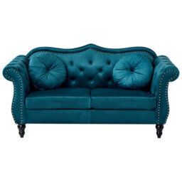 Beliani Sofa 2 Seater Skien Velvet Teal