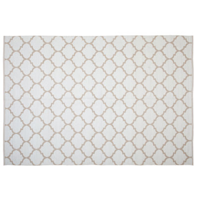 Beliani Outdoor Rug Aksu Beige 140 X 200 Cm Reversible - image 1