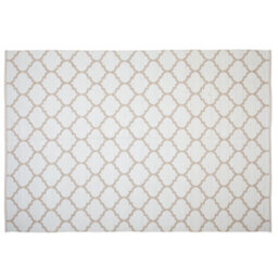Beliani Outdoor Rug Aksu Beige 140 X 200 Cm Reversible - thumbnail 1