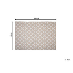 Beliani Outdoor Rug Aksu Beige 140 X 200 Cm Reversible - thumbnail 3