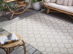 Beliani Outdoor Rug Aksu Beige 140 X 200 Cm Reversible - thumbnail 2