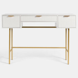 Ohs Ribbed Dressing Table Vanity Makeup Desk With 3 Drawers - thumbnail 3