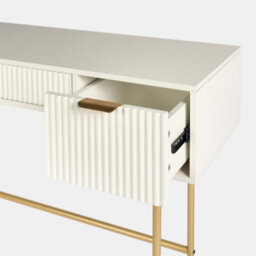 Ohs Ribbed Dressing Table Vanity Makeup Desk With 3 Drawers - thumbnail 5