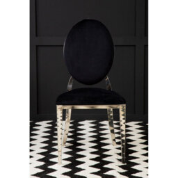 Orsina Stackable Silver Finish Dining Chair, Backrest Indoor Velvet Chair, Easy To Clean Bedroom Velvet Chair - thumbnail 3