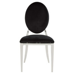 Orsina Stackable Silver Finish Dining Chair, Backrest Indoor Velvet Chair, Easy To Clean Bedroom Velvet Chair