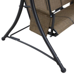 Outsunny 3 Seat Metal Fabric Backyard Balcony Patio Swing Chair W/ Canopy Brown - thumbnail 9