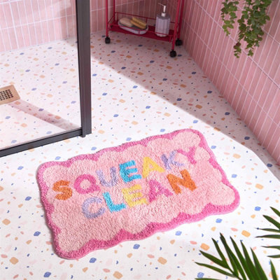 OHS Bath Mat Non Slip Rug Shower Textured Shaggy Absorbent Bathroom Squeaky Clean - image 1