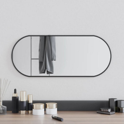 Vidaxl Wall Mirror Black 60X25 Cm Oval - image 1
