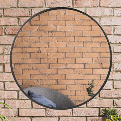 Dibor Contemporary Large Circular Iron Decorative Wall Mounted Mirror Outdoor Garden Framed Mirror 90Cm - image 1