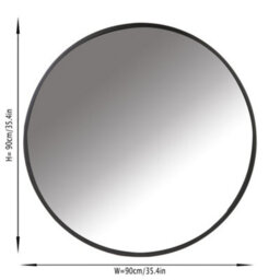 Dibor Contemporary Large Circular Iron Decorative Wall Mounted Mirror Outdoor Garden Framed Mirror 90Cm - thumbnail 3