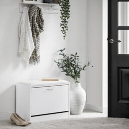 Sobuy Shoe Storage Bench Shoe Cabinet With Flip Drawer And Pu Leather Seat,fsr16-W - thumbnail 9