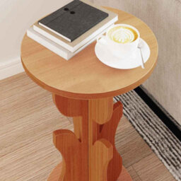 Berkfield Side Table Wax Brown Solid Pine Wood - thumbnail 4